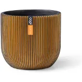 Capi Europe Bloempot Bol Groove Zwart Goud 18 16