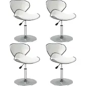 vidaXL Eetkamerstoelen 4 st kunstleer wit