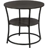 Erro Bijzettafel Rond - Ø55 x H55cm - Industrieel - Zwart