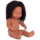 Miniland Latin Down Syndrome Baby Doll 38 Cm Zwart Kinderen