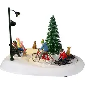Lemax Snowbiking With Dad Vail Village Collection 2023