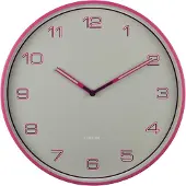 Karlsson - Wandklok Lined Numbers Roze