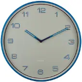 Karlsson - Wandklok Lined Numbers Blauw