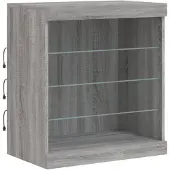 vidaXL Dressoir met LED-verlichting 60,5x37x67 cm grijs sonoma eiken