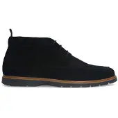 Manfield Zwarte suède veterboots | Maat 44