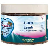 Renske 6x Gezonde Beloning Mini Hartjes Hondensnack Lam 300 Gr