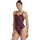 Tyr Cutoutfit - Durafast Elite - Energia Swimsuit Rood 26 Vrouw