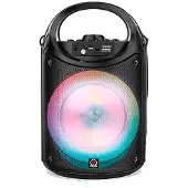 Reig Musicales Bluetooth Speaker With Led Lights Usb Input And Radio 19.4x18.9x3.02 Cm Microphone Transparant