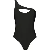 Black premium by emp Zwempak - Asymmetric Swimsuit - S tot L - voor Vrouwen - zwart - Maat S