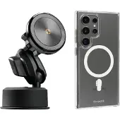 Lampa zuignap met magnetisch telefoonhouder draadloos opladen (magsafe) + Brodit Samsung hoes MagSafe