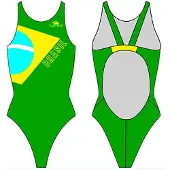 Turbo Brazilian Flag Pro Resist Swimsuit Groen L Vrouw
