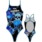 Turbo Skulls Triathlon Swimsuit Blauw,Zwart 2XL Vrouw