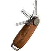 OrbitKey Bruine leren sleutelhanger | Maat adult