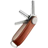 OrbitKey Cognac leren sleutelhanger | Maat adult