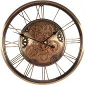 Dutch Style - Klok - Wandklok Bayonne 62 cm - Goud - Rond - Metaal - 62x62x8 - Iron+glass