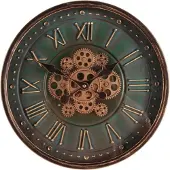 Dutch Style - Klok - Wandklok Bronx 40 cm - Groen - Rond - Metaal - 40x40x7 - Iron+glass