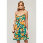 Superdry Mini Beach Cami-jurk Turkoois Grootte: 42