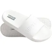 Superdry Code Logo Badslippers Wit Grootte: L