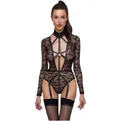 Cottelli - transparant body met bandjes - zwart - M