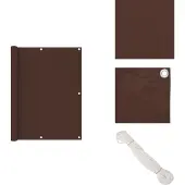 vidaXL Balkonscherm - Balkonschermen - Scherm - Schermen - Balkonscherm 120x300 cm oxford stof bruin