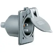Hubbell Panel Mount Inlet 15a 125v Zilver