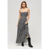 Superdry Maxi-jurk met Transparante Achterkant Zwart Grootte: 42