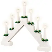 Lumineo LED Raamdecoratie Hout Op Batterij Wit wit Hout Kerstverlichting Figuur
