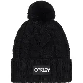 Oakley Apparel Muts Women Harper Pom Beanie Black/White Logo