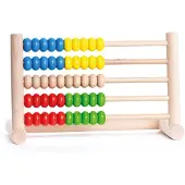 Bajo houten rekenframe speelgoed met 50 kralen - 18 cm