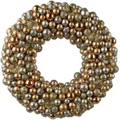 Décoris Krans kunststof d33l6.5 cm lichtgoud kerst