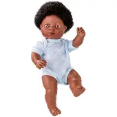 Berjuan Newborn African 7058 Child Baby Doll 38 Cm Blauw Kinderen