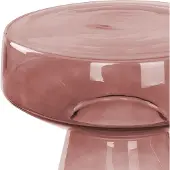 Beliani LAGUNA - Bijzettafel - Donkerrood - Glas