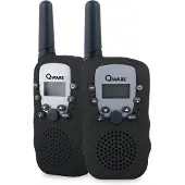 Qware Walkie-talkie set – bereik van 3 km, 10 kanalen en zaklamp, zwart