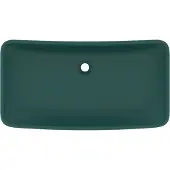 vidaXL Luxe Wasbak - Luxe Wasbakken - Keramische Wastafel - Keramische Wastafels - Wastafel rechthoekig 71x38 cm keramiek mat donkergroen