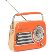Madison Freesound VR40OR Oranje oplaadbare retro radio