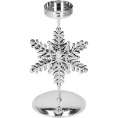 Springos Kandelaar | Kaarshouder | Lichtkaarshouder | Sneeuwvlok | Zilver