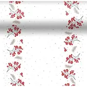 Duni 3-in-1 Berrie Merrie 40x480cm Wit wit Papier Tafellaken
