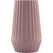 Hortus geribbelde vaas uit bamboevezel mauve D 9.2 cm H 15.2 cm