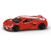 Micki 2359, Chevrolet Corvette Stingray, speelgoedauto, 1:50, metaal/plastic, rood, motokap en deuren kunnen open, verwisselbare wielen