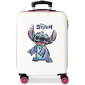 Disney Disneyvoor vrouwen. 4041141 Happy stitch koffer met harde bodem 55 cm wit, roze (OSFA), Casual, ABS/polycarbonaat, Cabine