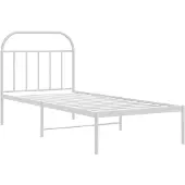 vidaXL Bedframe met hoofdbord metaal wit 90x200 cm