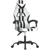 vidaXL Gamestoel kunstleer wit en zwart