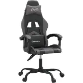 vidaXL Gamestoel kunstleer zwart en grijs