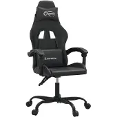 vidaXL Gamestoel draaibaar kunstleer zwart