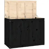 vidaXL Wasmand 88,5x44x66 cm massief grenenhout zwart