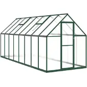 vidaXL Tuinkas met basisframe 445x169x195 cm aluminium groen