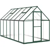 vidaXL Tuinkas met basisframe 334x169x195 cm aluminium groen