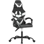 vidaXL Gamestoel kunstleer zwart en wit