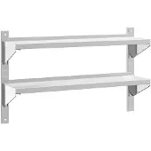 vidaXL Wandschap 2-laags 100x23,5x60 cm roestvrijstaal zilverkleurig