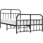 vidaXL Bedframe met hoofdeinde en voeteneinde, zwart metaal, 120x190 cm